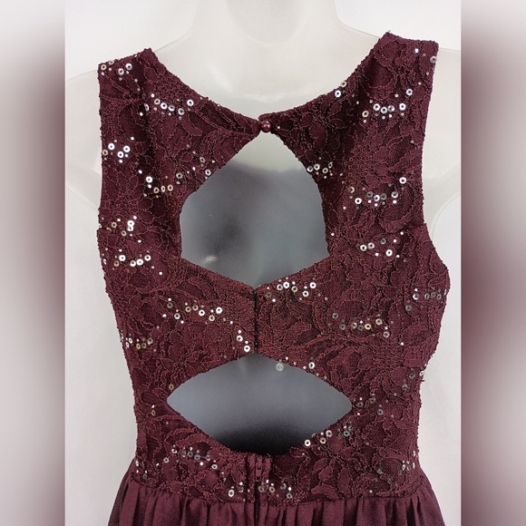 SPEECHLESS Barbiecore Plum Sequin Lace Sleeveless Party Dress(#51) - Picture 11 of 15